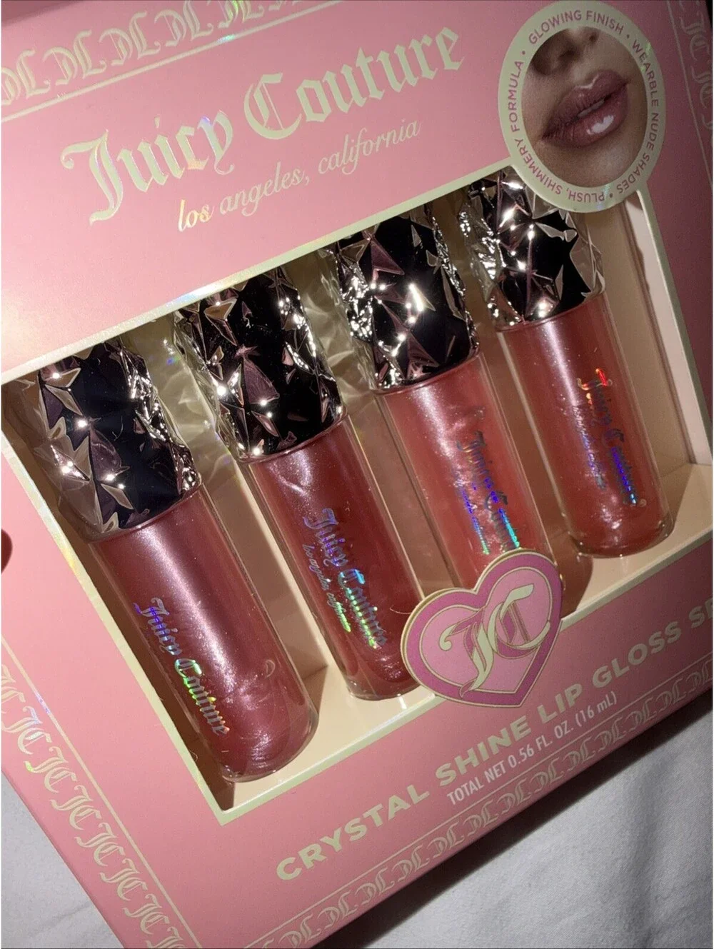 Juicy Couture 4  Crystal Shine Lip Gloss Gift Set NIB